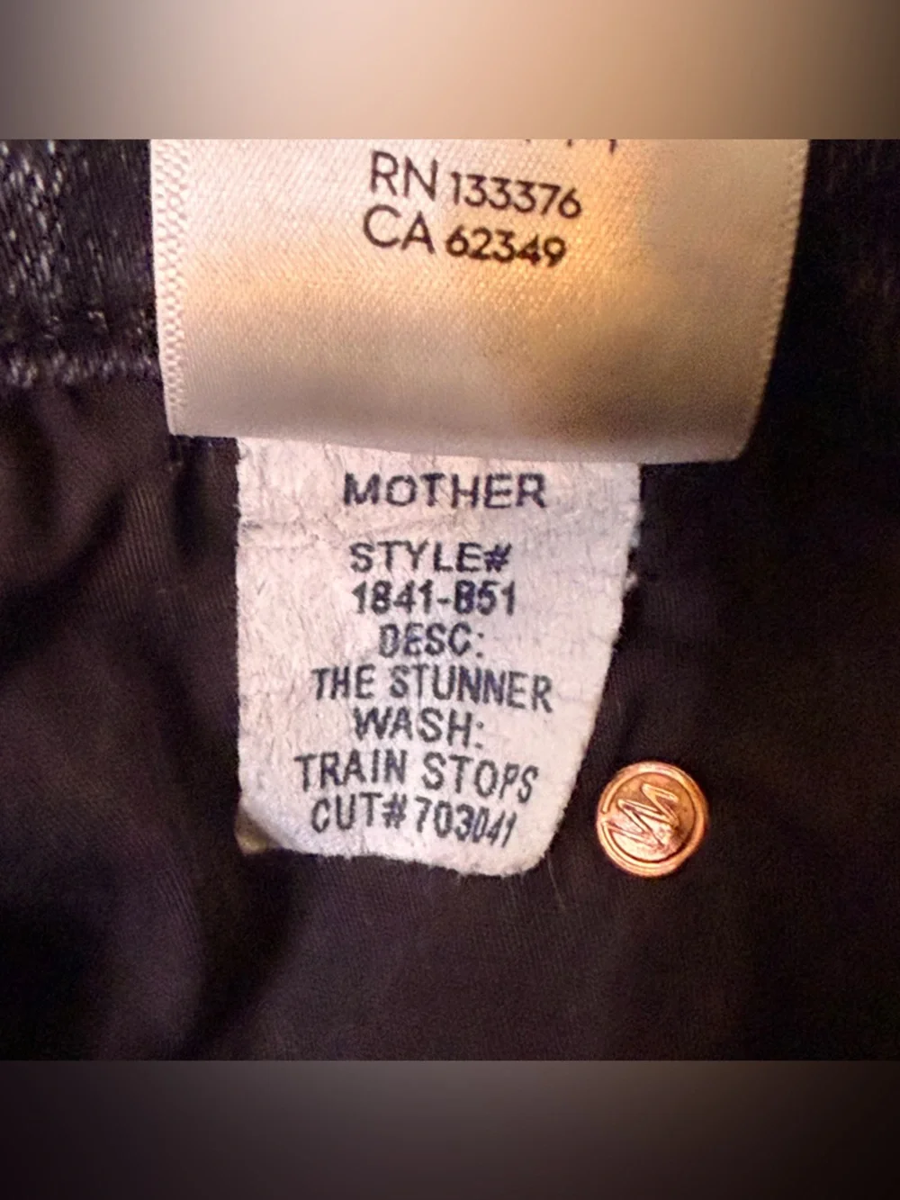 MOTHER The Stunner High Rise Skinny Jeans 29 Charcoal “Train Stops” Denim - Picture 13 of 13
